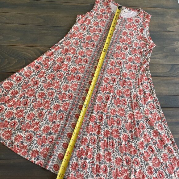 Style & Co Printed Sleeveless Floral Summer Flip Flop Dress Coral - Size M (VV) - Picture 7 of 10